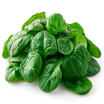 Spinach on white isolated background AI generated image