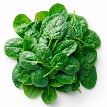 Spinach on white isolated background AI generated image