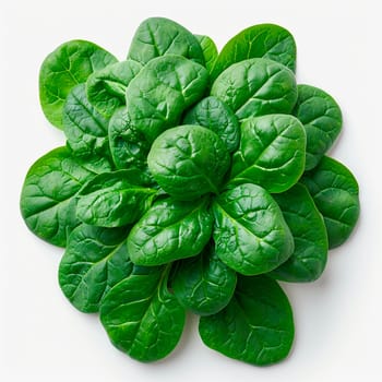 Spinach on white isolated background AI generated image