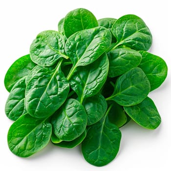 Spinach on white isolated background AI generated image