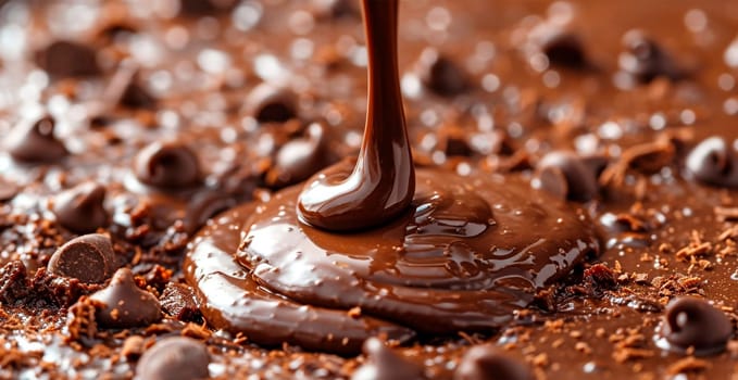 Liquid chocolate, milk cream chocolate AI generated image