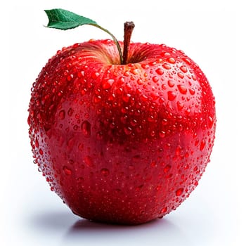 Ripe red apple on a white background AI generated image