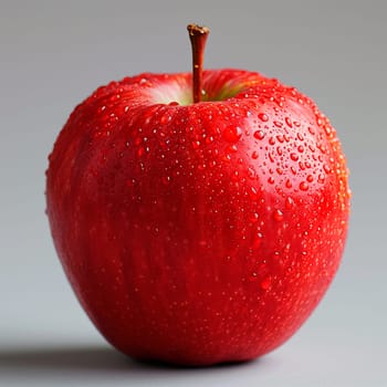 Ripe red apple on a white background AI generated image