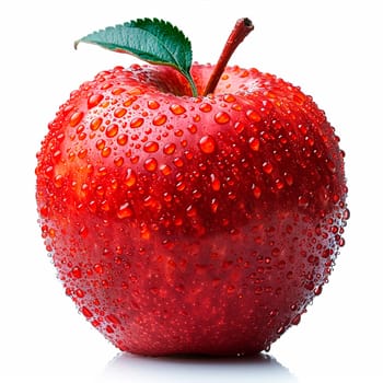 Ripe red apple on a white background AI generated image