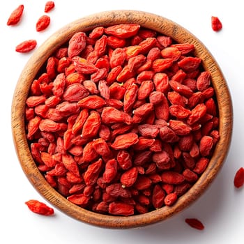 Goji berries on white isolated background AI generated image