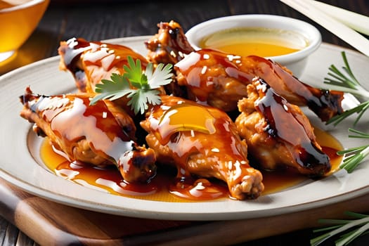 Chicken thighs with honey and sauce
