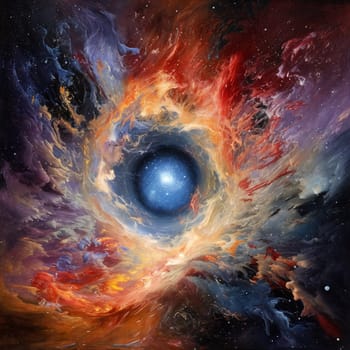 The birth of the fantasy universe from the big bang. AI Generative