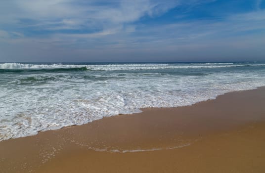 Beautiful empty beach near Aveiro, Portugal