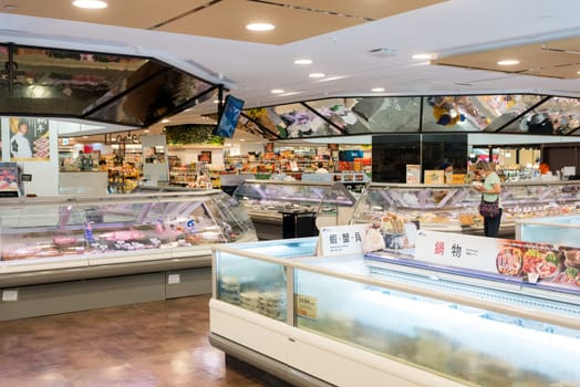 Taipei, Taiwan 06 November 2023: Interior of the supermarket