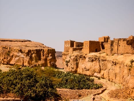 City of Sana'a, streets and buildings of the city in Yemen, sights and architecture of the Middle East.