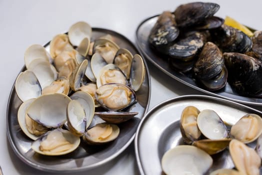 Grill seafood clam in the street market
