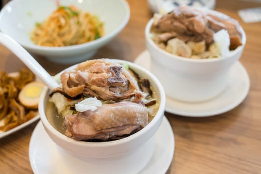 Bowl of soup in Chinese restaurant