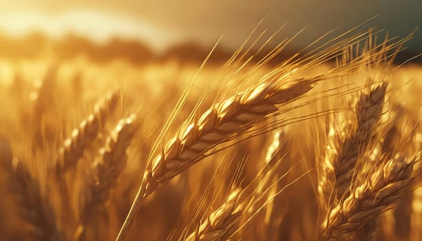 Golden cornfield in sunny day