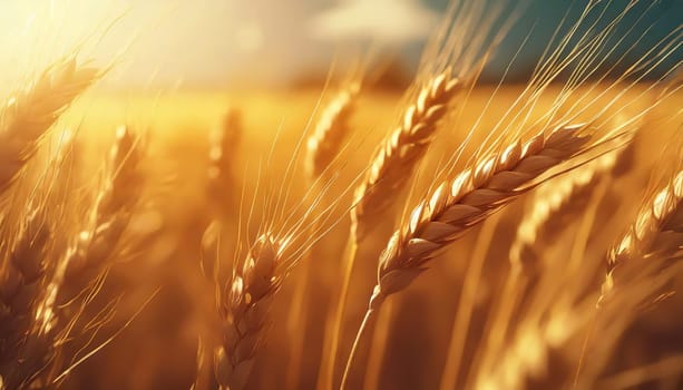 Golden cornfield in sunny day