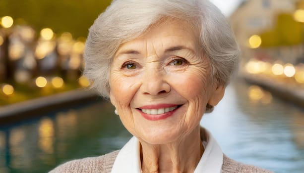 happy elderly woman