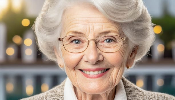 happy elderly woman
