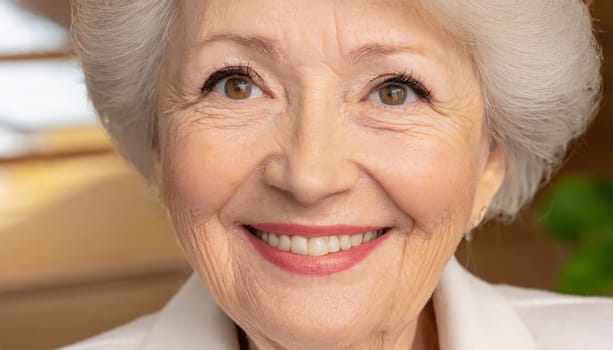 happy elderly woman