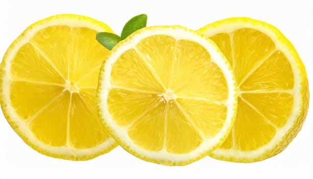 Slices of fresh lemon as background, top view