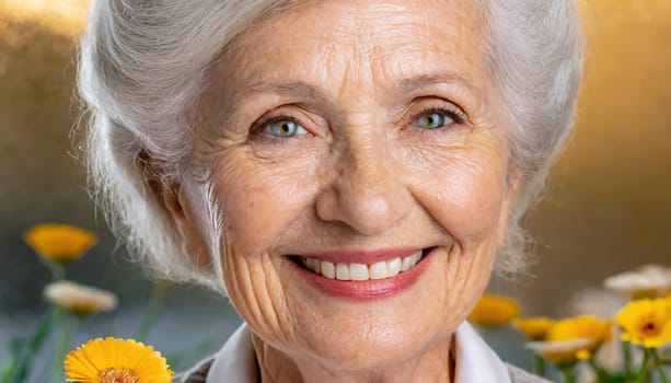 happy elderly woman