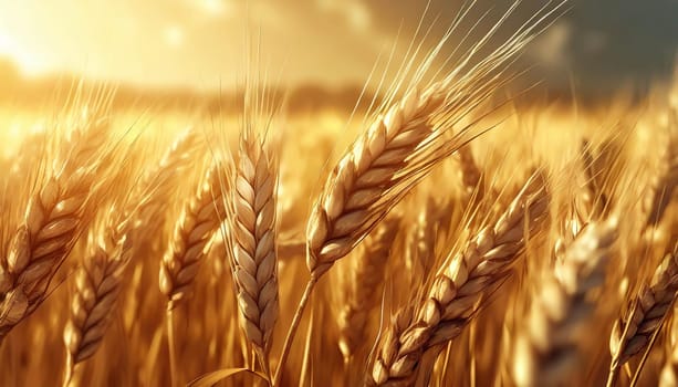 Golden cornfield in sunny day