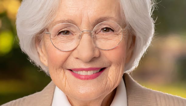 happy elderly woman