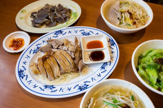 Slice of soy sauce braise goose meat Taiwanese local restaurant