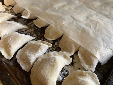 Dumplings made from dough with the potato filling