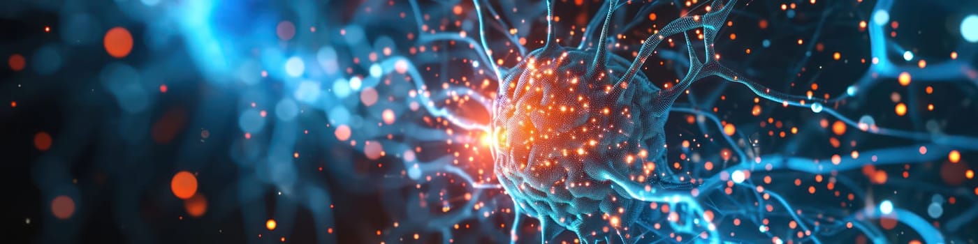 Neural network artificial intelligence tech abstract background. Generative AI design