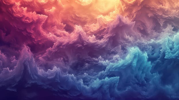 Blue and purple grainy wavy abstract background. Generative AI design