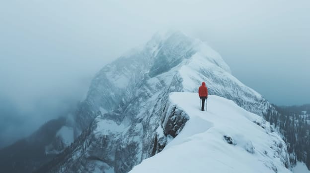 Winter mountains landscape. Generative AI image