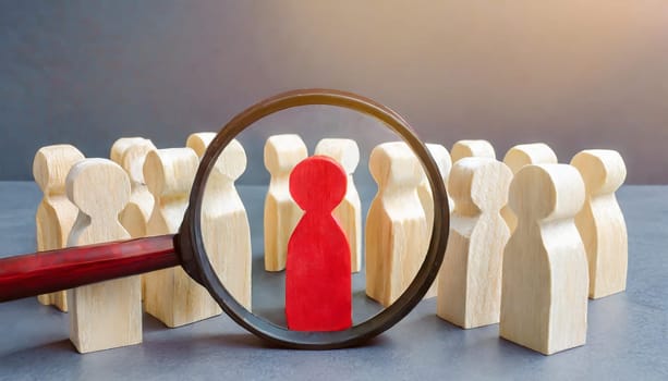 Wooden figures of people are lying on a white background. Social network. Business. The concept of human resources management. Headhunters. Search for people to work. The search for the second half.