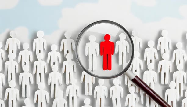 Wooden figures of people are lying on a white background. Social network. Business. The concept of human resources management. Headhunters. Search for people to work. The search for the second half.