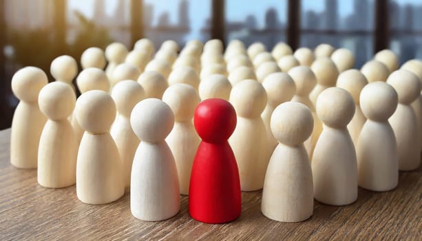 Wooden figures of people are lying on a white background. The search for the second half. Social network. Business. The concept of human resources management. Headhunters. Search for people to work