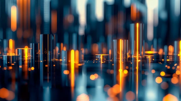 Smart building concept design for city. Abstract complex structure of city.AI generated