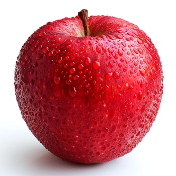 Ripe red apple on a white background AI generated image