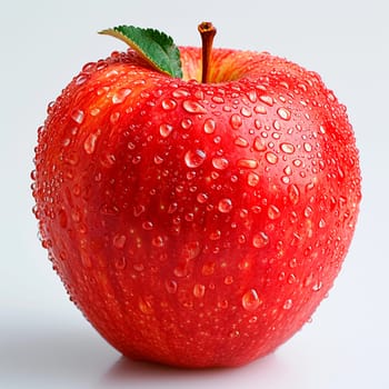 Ripe red apple on a white background AI generated image