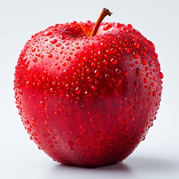 Ripe red apple on a white background AI generated image