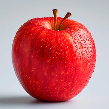 Ripe red apple on a white background AI generated image