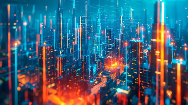 Smart digital city concept. Urban architecture high towers concept of the future city.AI generated
