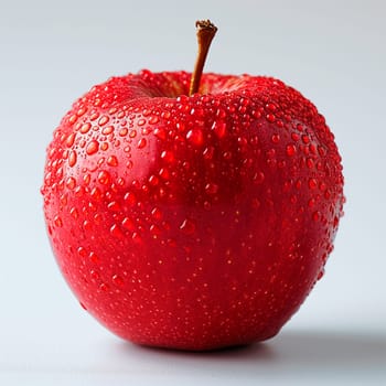 Ripe red apple on a white background AI generated image