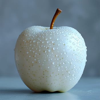 Ripe white apple on a white background AI generated image