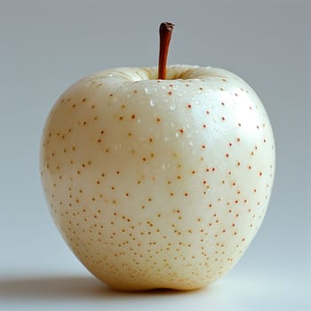 Ripe white apple on a white background AI generated image