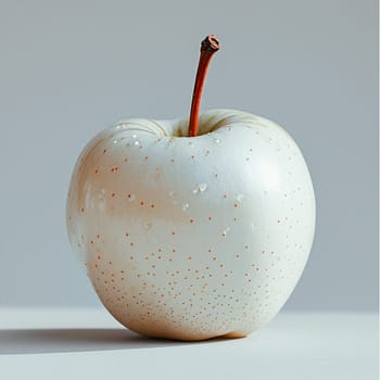 Ripe white apple on a white background AI generated image