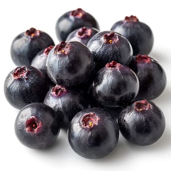 Acai berries on white isolated background AI generated image