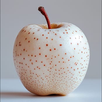 Ripe white apple on a white background AI generated image