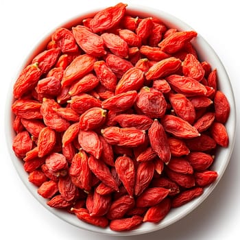 Goji berries on white isolated background AI generated image