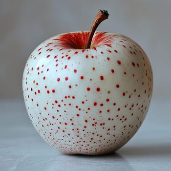 Ripe white apple on a white background AI generated image