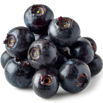 Acai berries on white isolated background AI generated image