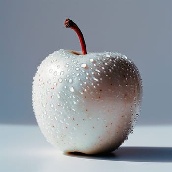 Ripe white apple on a white background AI generated image
