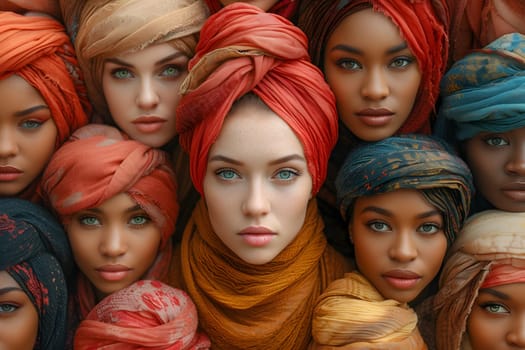 Women Day, International Women’s Day, Collage of women from around the world, Women who are diverse and inclusive, Inclusive of race and religion, Generative Ai